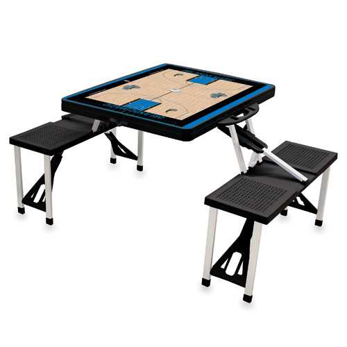 Orlando Magic Basketball Picnic Table with Seats - Black - Click Image to Close