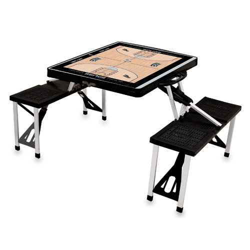San Antonio Spurs Basketball Picnic Table with Seats - Black - Click Image to Close