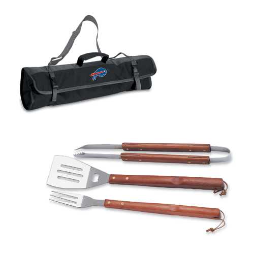 Buffalo Bills 3 Piece BBQ Tool Set With Tote - Click Image to Close