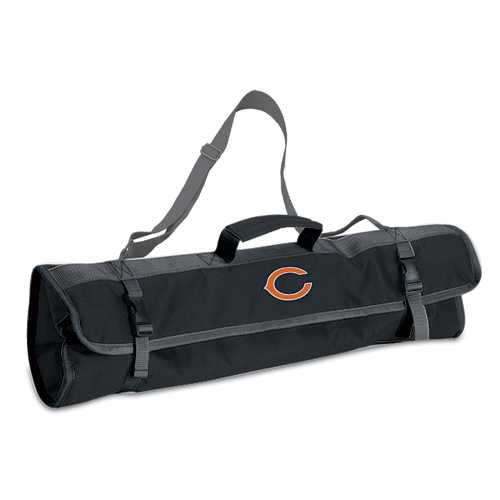 Chicago Bears 3 Piece BBQ Tool Set With Tote - Click Image to Close