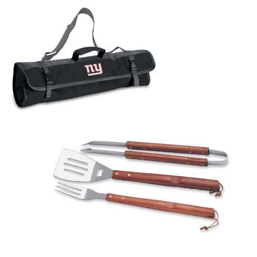 New York Giants 3 Piece BBQ Tool Set With Tote - Click Image to Close