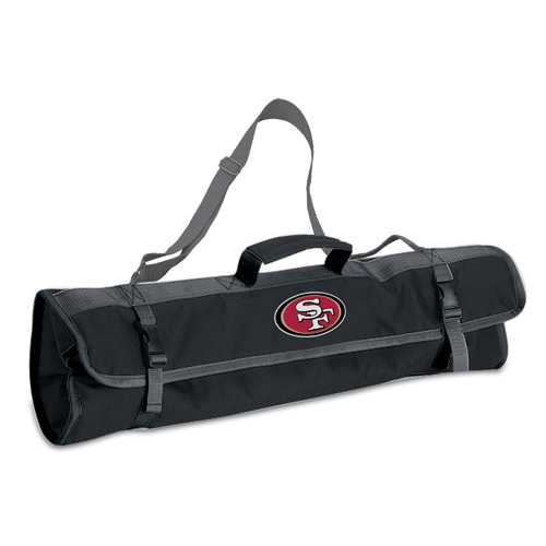 San Francisco 49ers 3 Piece BBQ Tool Set With Tote - Click Image to Close
