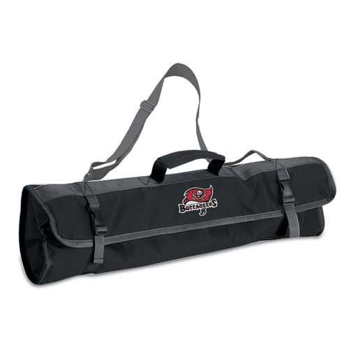 Tampa Bay Buccaneers 3 Piece BBQ Tool Set With Tote - Click Image to Close