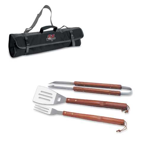 Tampa Bay Buccaneers 3 Piece BBQ Tool Set With Tote - Click Image to Close