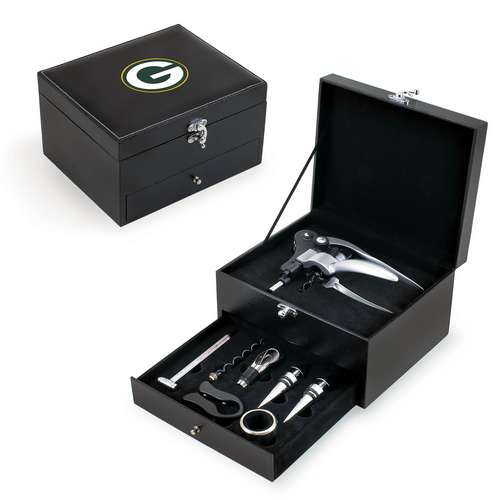 Green Bay Packers Cabernet Wine Accessory Set - Click Image to Close