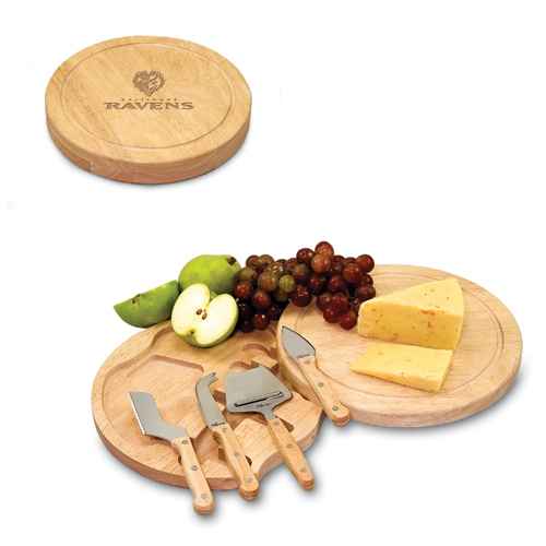 Baltimore Ravens Circo Cutting Board & Cheese Tools - Click Image to Close