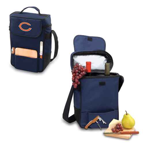 Chicago Bears Duet Wine & Cheese Tote - Navy - Click Image to Close