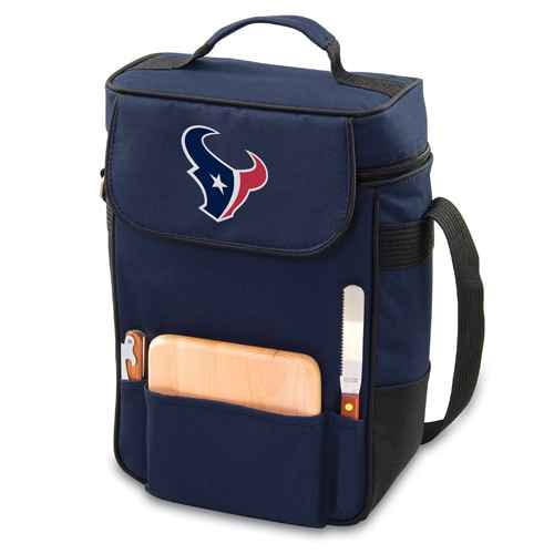 Houston Texans Duet Wine & Cheese Tote - Navy - Click Image to Close