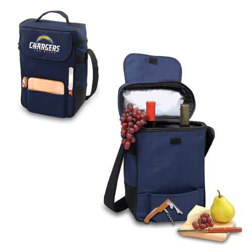 San Diego Chargers Duet Wine & Cheese Tote - Navy - Click Image to Close