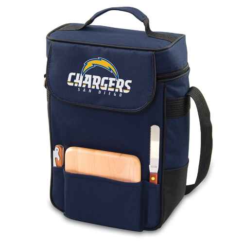 San Diego Chargers Duet Wine & Cheese Tote - Navy - Click Image to Close