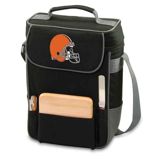 Cleveland Browns Duet Wine & Cheese Tote - Black - Click Image to Close