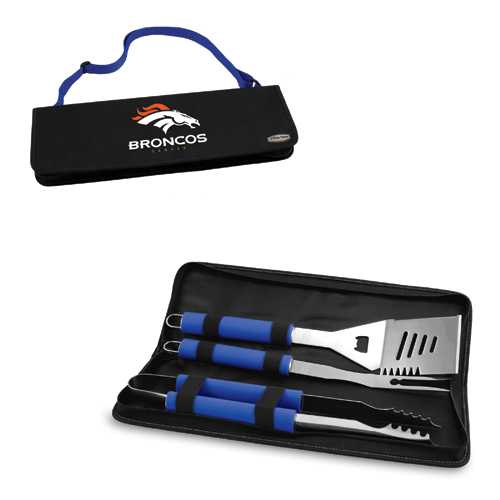 Denver Broncos Metro BBQ Tool Tote - Blue - Click Image to Close