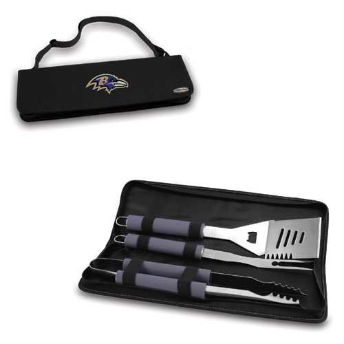 Baltimore Ravens Metro BBQ Tool Tote - Black - Click Image to Close