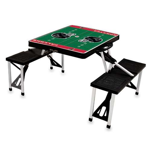 Atlanta Falcons Football Picnic Table with Seats - Black - Click Image to Close