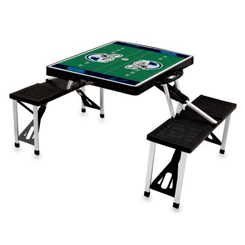 Carolina Panthers Football Picnic Table with Seats - Black - Click Image to Close