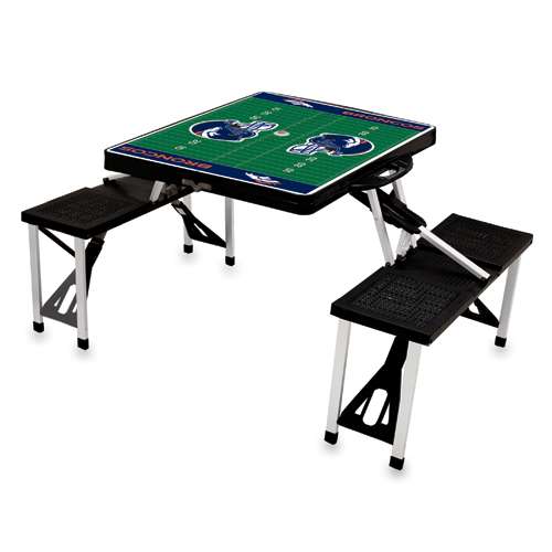 Denver Broncos Football Picnic Table with Seats - Black - Click Image to Close