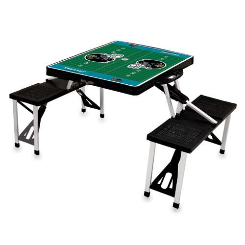 Jacksonville Jaguars Football Picnic Table with Seats - Black - Click Image to Close