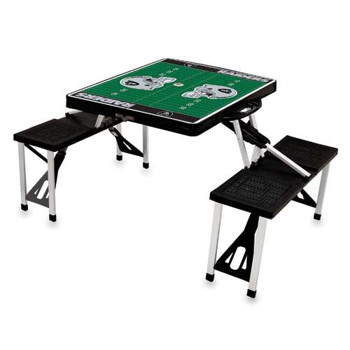 Oakland Raiders Football Picnic Table with Seats - Black - Click Image to Close