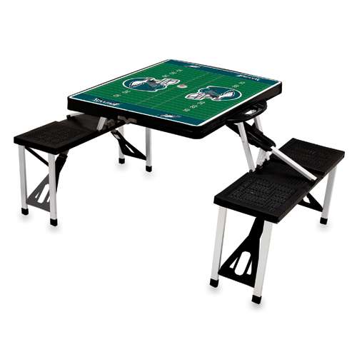 Philadelphia Eagles Football Picnic Table with Seats - Black - Click Image to Close