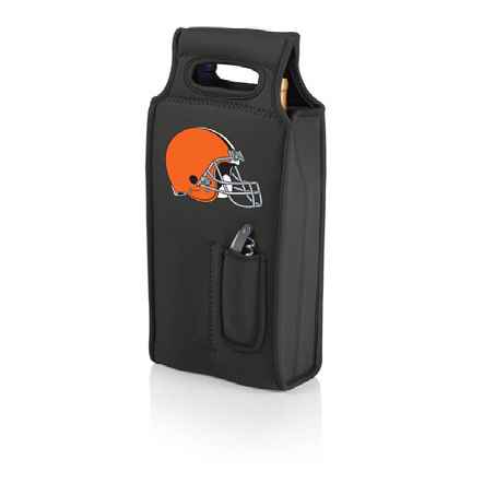 Cleveland Browns Samba Wine Tote - Black - Click Image to Close