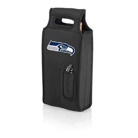 Seattle Seahawks Samba Wine Tote - Black - Click Image to Close