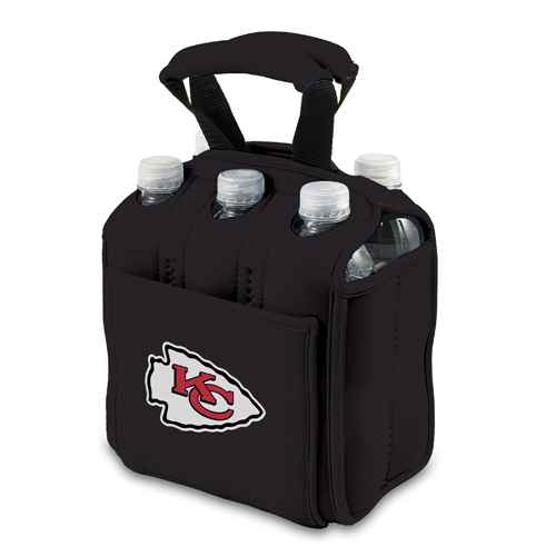 Kansas City Chiefs Six-Pack Beverage Buddy - Black - Click Image to Close