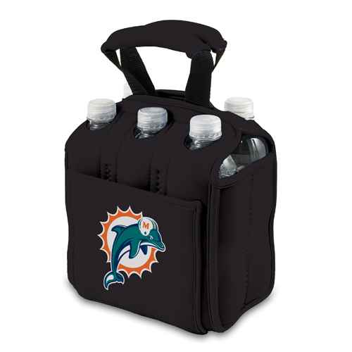 Miami Dolphins Six-Pack Beverage Buddy - Black - Click Image to Close