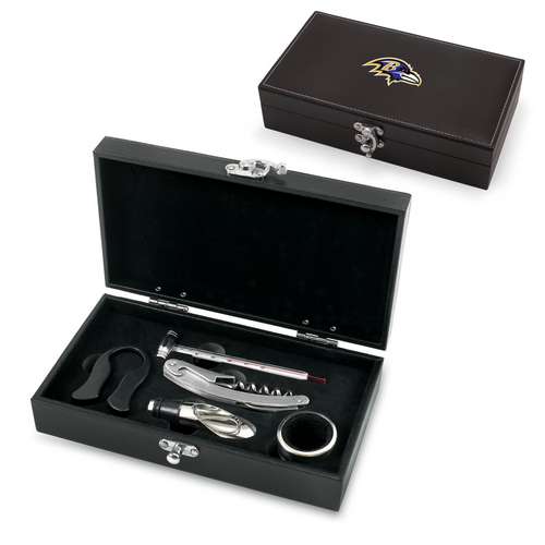 Baltimore Ravens Syrah Wine Accessory Set - Click Image to Close