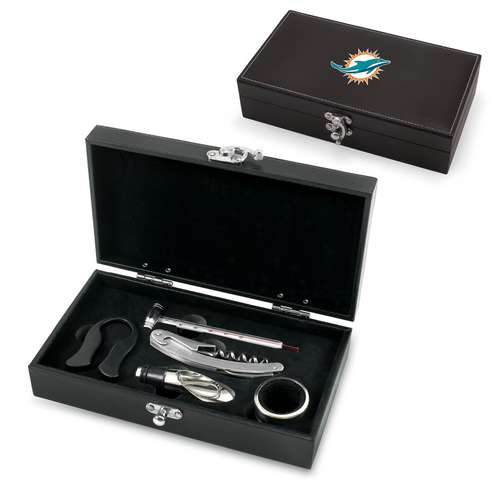 Miami Dolphins Syrah Wine Accessory Set - Click Image to Close