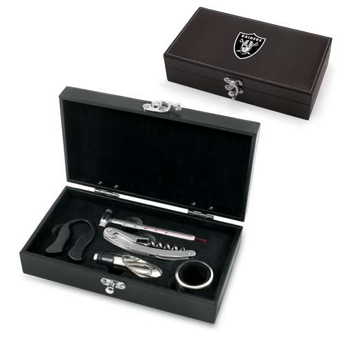 Oakland Raiders Syrah Wine Accessory Set - Click Image to Close