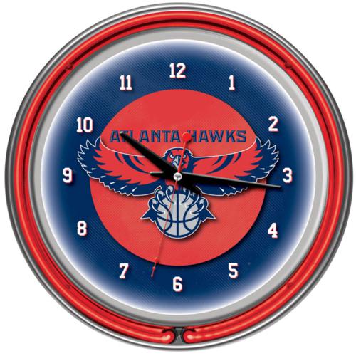 Atlanta Hawks Neon Wall Clock - Click Image to Close