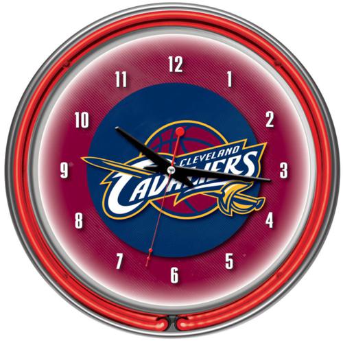 Cleveland Cavaliers Neon Wall Clock - Click Image to Close