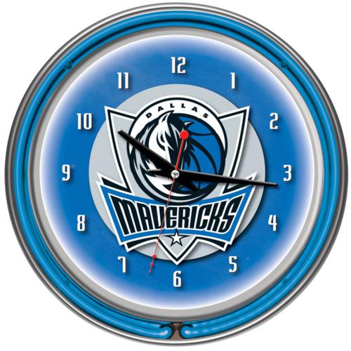 Dallas Mavericks Neon Wall Clock - Click Image to Close