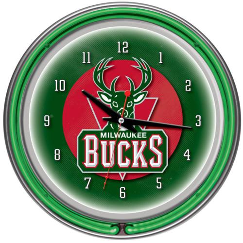Milwaukee Bucks Neon Wall Clock - Click Image to Close