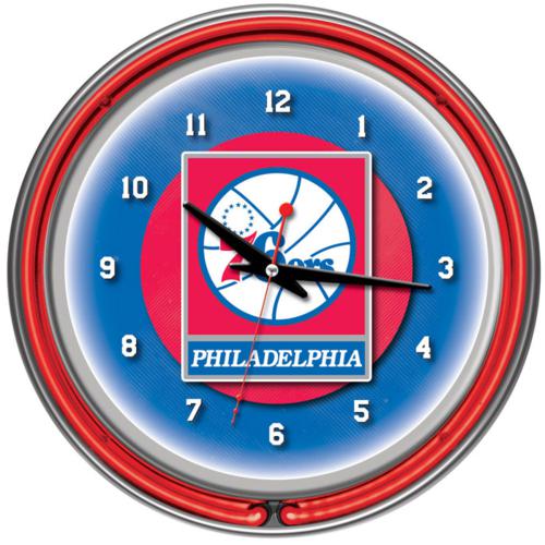 Philadelphia 76ers Neon Wall Clock - Click Image to Close