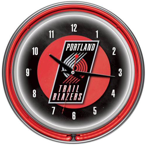 Portland Trail Blazers Neon Wall Clock - Click Image to Close