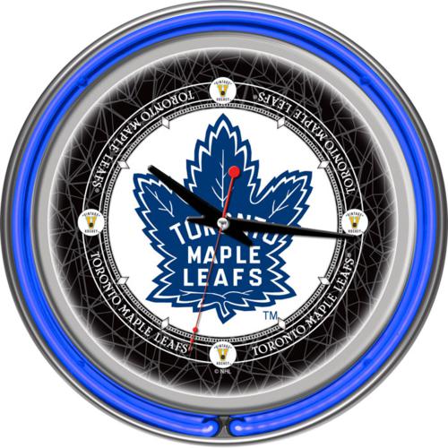 Toronto Maple Leafs Vintage Logo Neon Wall Clock - Click Image to Close