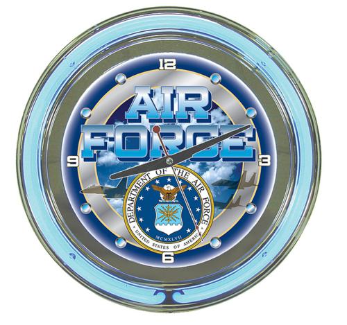 United States Air Force Neon Wall Clock - Click Image to Close