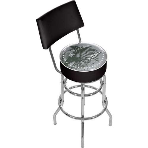 U.S. Army This We'll Defend Padded Bar Stool with Back - Click Image to Close