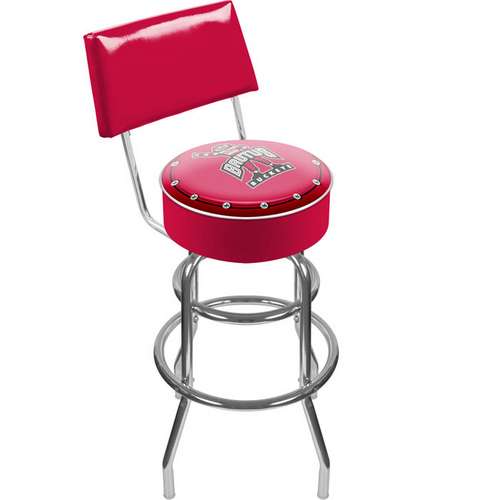 Ohio State University Brutus Red Padded Bar Stool with Back - Click Image to Close
