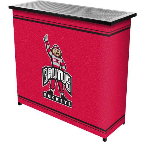 Ohio State University Brutus Red Portable Bar with 2 Shelves - Click Image to Close