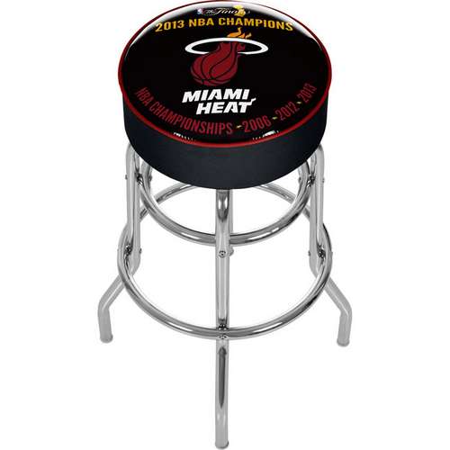 Miami Heat 2013 NBA Champions Padded Swivel Bar Stool - Click Image to Close