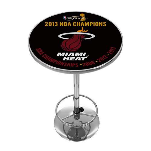 Miami Heat 2013 NBA Champions Chrome Pub Table - Click Image to Close