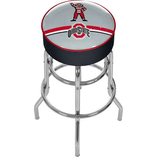 Ohio State University Brutus Stripe Padded Bar Stool - Click Image to Close