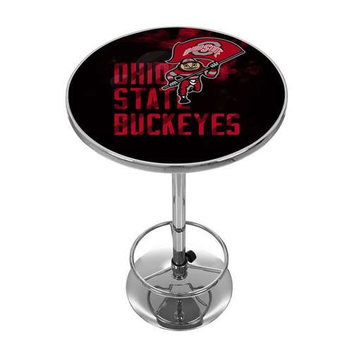 Ohio State University Buckeyes Smoking Brutus Chrome Pub Table - Click Image to Close