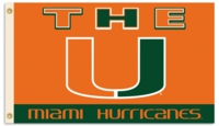 Miami Hurricanes 3' x 5' Flag with Grommets - "The U"