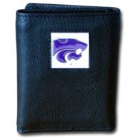 Kansas State Wildcats Tri-fold Leather Wallet with Box