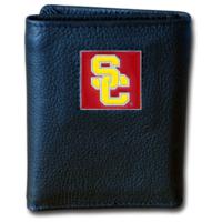 USC Trojans Tri-fold Leather Wallet with Tin