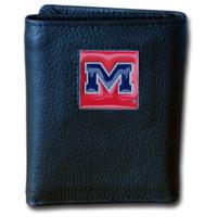 University of Mississippi Tri-fold Leather Wallet with Tin