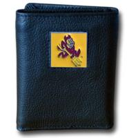 Arizona State Sun Devils Tri-fold Leather Wallet with Box